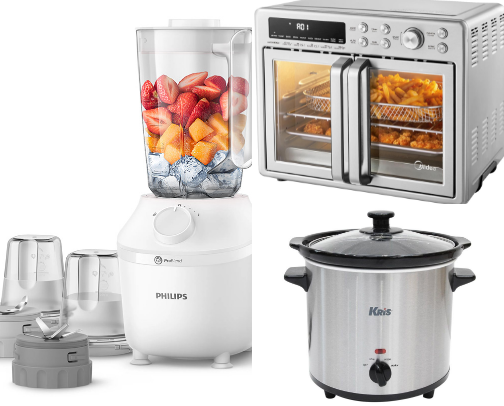 Power Lunch: Quick & Healthy WFH Meals or Time-Saving Kitchen Gadgets for Busy Moms cover photo collage