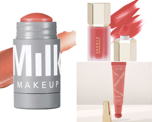 Blush, bronzers cover photo collage