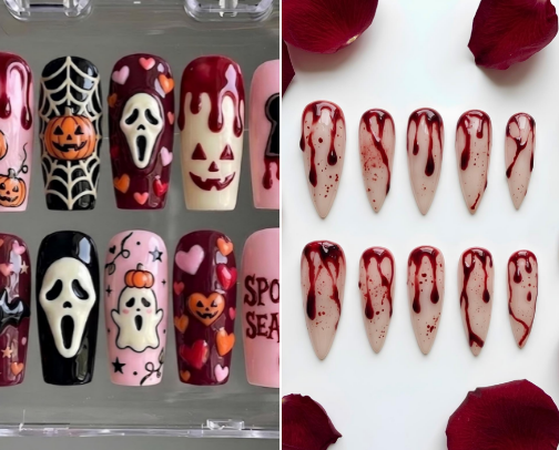 The Spooky Season Press-On Edit: Handcrafted & Aesthetic Halloween Nails cover photo collage