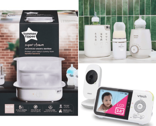 Must-have baby items, especially for first-time moms. cover photo collage