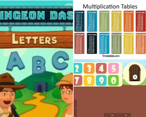 Great Math websites for 4th grade multiplication fact practice cover photo collage