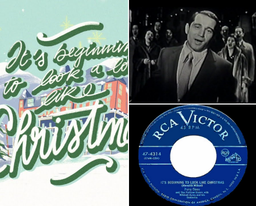 Vintage Christmas Songs: It's Beginning to Look a Lot Like Christmas cover photo collage