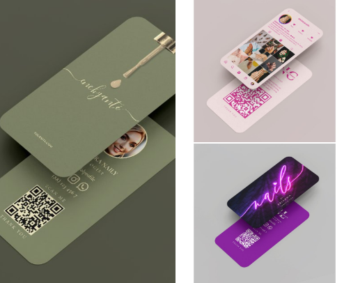Modern Nail Artist Beauty Salon Business Cards: Minimalist & Professional Designs cover photo collage