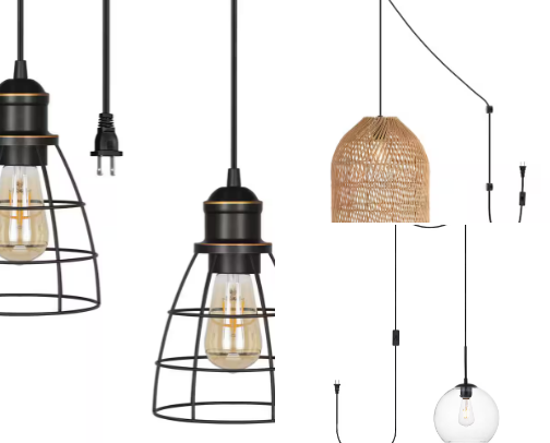 Hanging plug in pendants cover photo collage