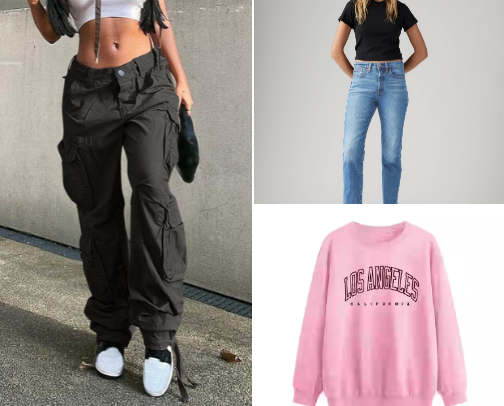 T-shirts, jackets, hoodies, tops, blouses, pants, skirts, dresses, etc. cover photo collage