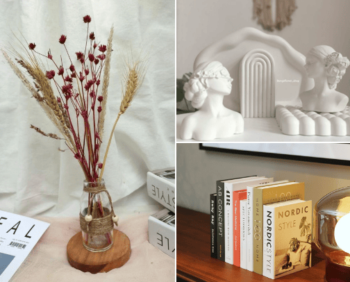 Decorate items to make the house look attarctive cover photo collage