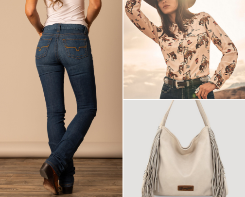 Western wear & bags cover photo collage