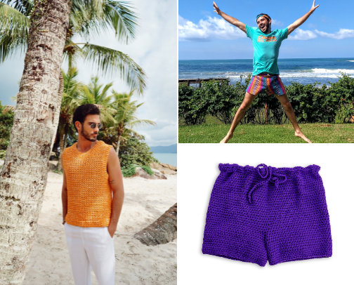 15 Free Men’s Crochet Shirts & Shorts Patterns cover photo collage