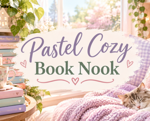 Pastel Cozy Book Nook cover photo collage