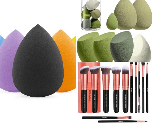 Favorite brushes and sponge cover photo collage