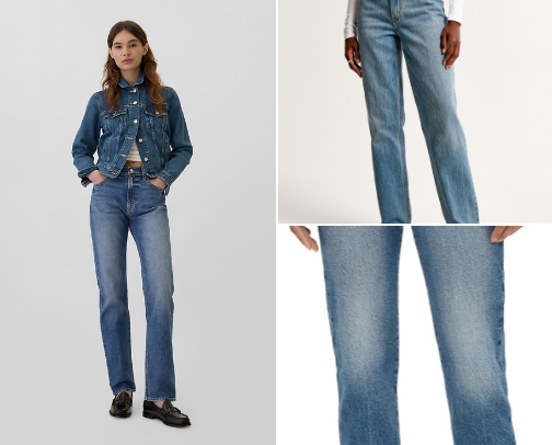 Denim jeans that are not low rise or baggy cover photo collage