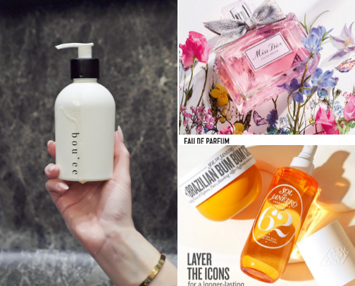 Scents that get compliments🍦🍓🥥🌸 cover photo collage