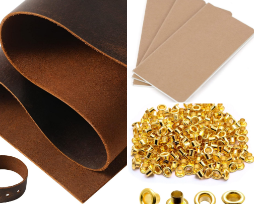 DIY Leather Journal Cover Supplies cover photo collage