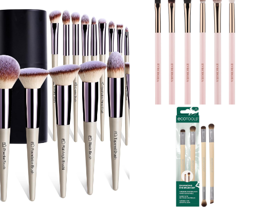 Best Makeup Brushes on Amazon: Brush Set and Sets for Beginners with Case cover photo collage