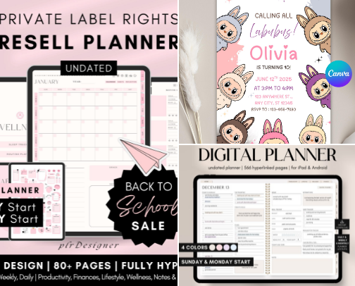 Digital Planners + Affiliate Marketing Courses cover photo collage