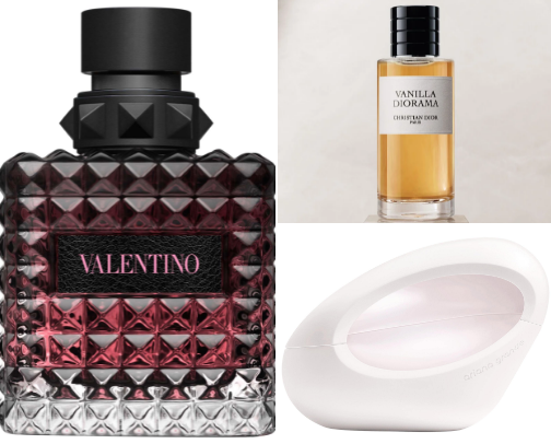 my most complimented scents 🥥🍨🌺 cover photo collage