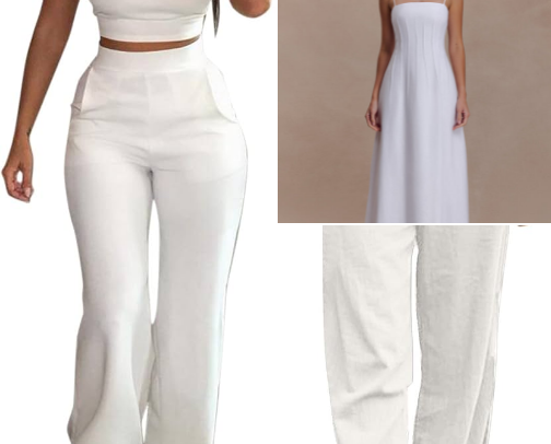 White summer outfits- CLEAN GIRL/ HOT WEATHER VIBES cover photo collage