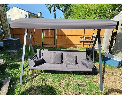 Balcony daybed swing chair cover photo collage