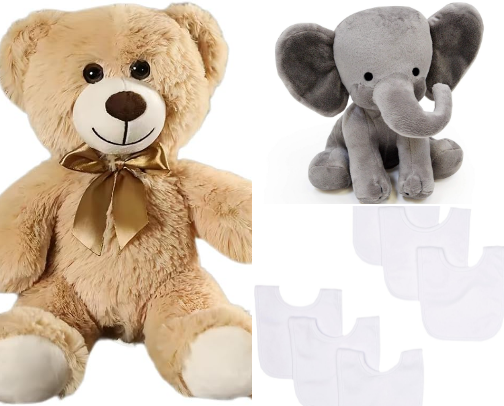 “Personalized Baby Gifts for Baby showers – Blankets, Bibs & More” cover photo collage