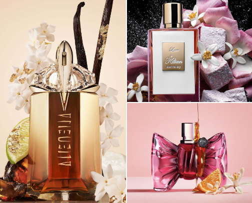 Perfumes choosen by vanilla and sweet fragrances cover photo collage