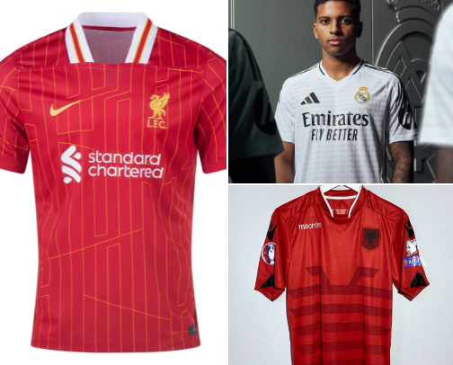 Football trikots cover photo collage