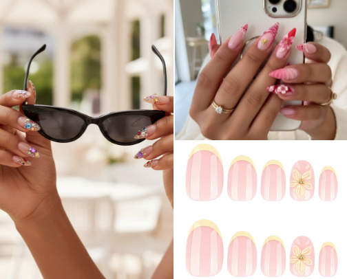 Press on Nails under $10 cover photo collage