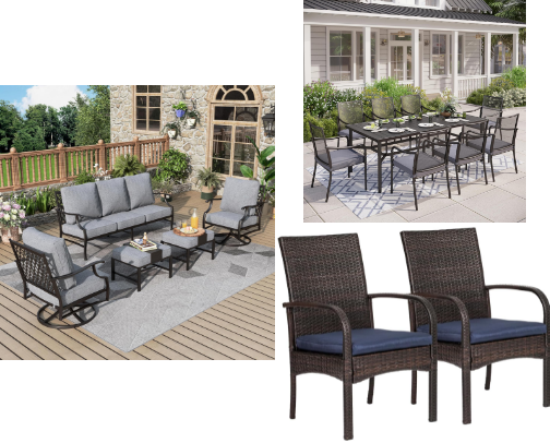Patio & Outdoor Seating Ideas cover photo collage