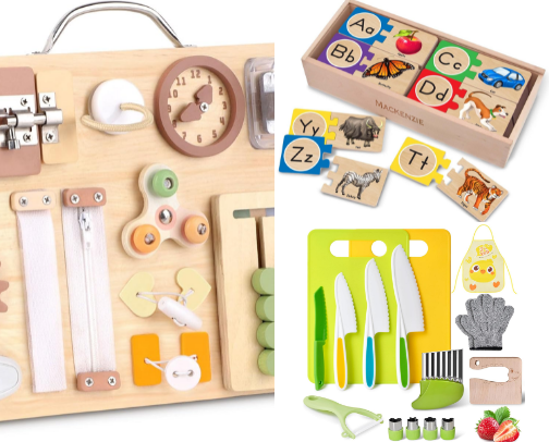Montessori & Educational Toys That Keep Toddlers Learning Through Play cover photo collage