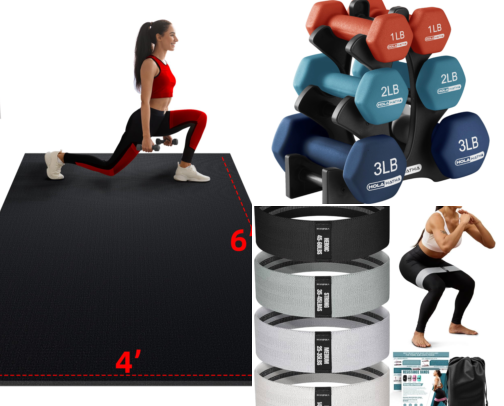 Press Play & Press On: My Living-Room Follow-Along Workout Kit cover photo collage