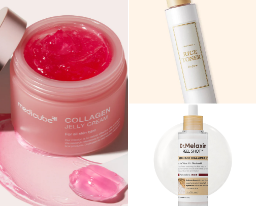 KOREAN SKINCARE PRODUCTS THAT ARE GAME CHANGER ✨🌸🐚🌴🍒 cover photo collage