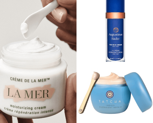 Luxury skincare cover photo collage