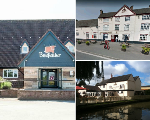 Eateries in and around Tamworth, Atherstone, Solihull and Birmingham cover photo collage