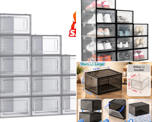 Stackable Shoe Boxes That Stopped Me From Digging Through My Closet Floor cover photo collage