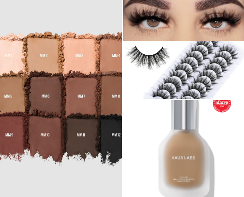 Glam GRWM products cover photo collage