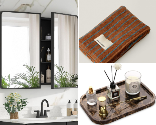 Bathroom moving out essentials cover photo collage