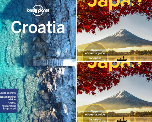 Lonely Planet Travel Guides cover photo collage