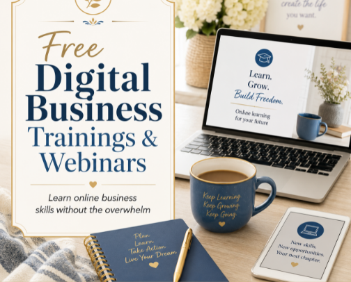 Free Digital Business Trainings & Webinars cover photo collage
