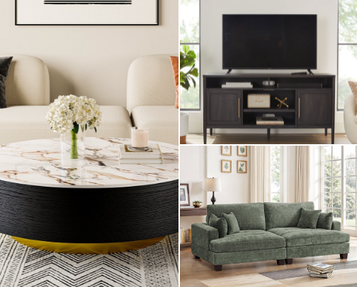 Living room decorations🪑 cover photo collage