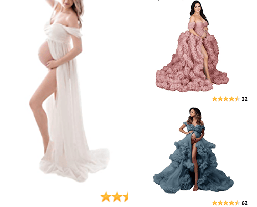 Cheap amazon maternity dress for photoshoot/Babyshower cover photo collage