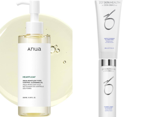 Night time skincare routine cover photo collage