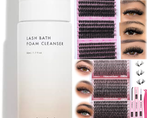 Lash extensions + care 💋 cover photo collage