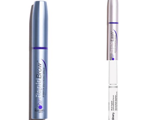 Eyelash and Eyebrow serums cover photo collage