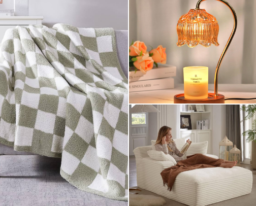 Cozy reading vibe must haves cover photo collage
