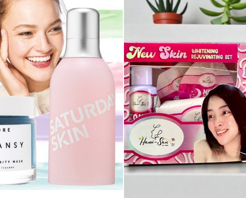 Favorite skincare products cover photo collage