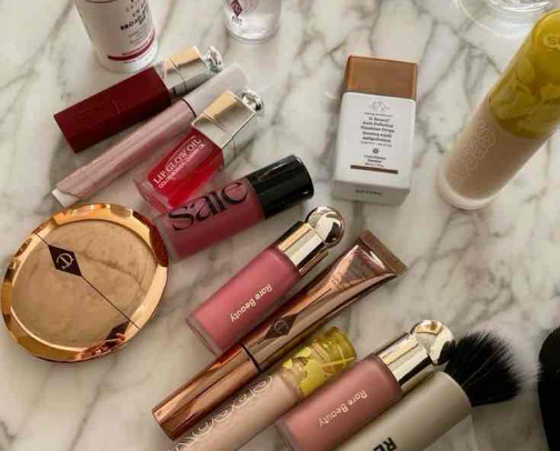 Clean girl makeup products cover photo collage