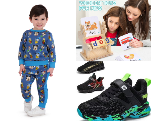 Trending Kids’ Products. cover photo collage