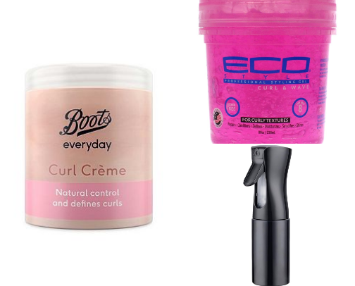 Curly hair on a budget cover photo collage