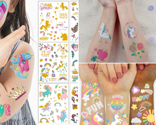 Unicorn Temporary Tattoos cover photo collage