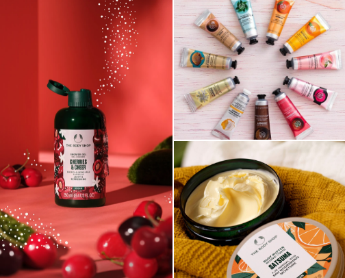 The body shop products cover photo collage