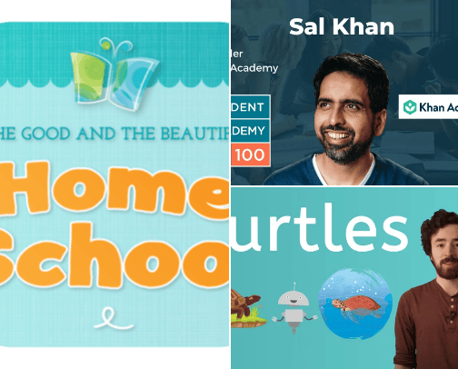 Homeschool curriculums and workbooks cover photo collage